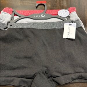 Just Be Red/Black and Silver Shorts
